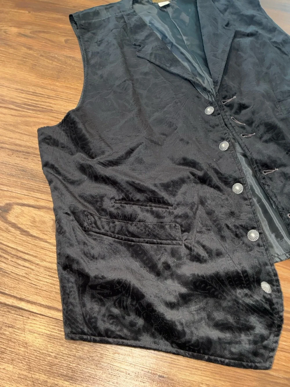 RRL Floral Flocked Velvet Notch-Lapel Vest
